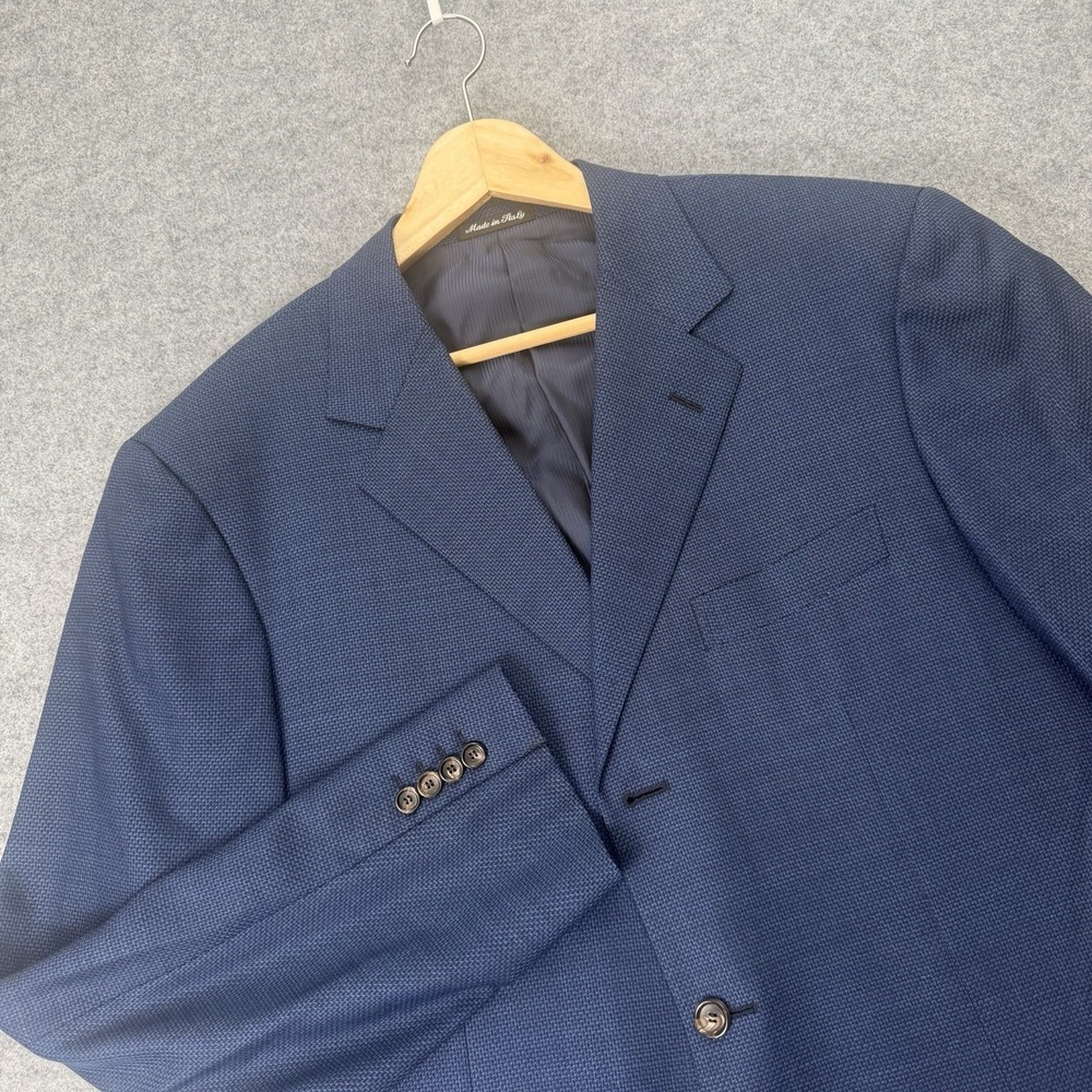 Pal Zileri Loro Piana Blazer Mens 56 Navy Blue Wool Silk Made in Italy 3-Button